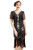 BABEYOND 1920s Art Deco Fringed Sequin Dress 20s Flapper Gatsby Costume Dress Black Silver Medium