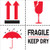 Fragile - Keep Dry LabelsStickers 4 x 4 RedWhiteBlack 500 Labels Per Roll 1 Roll