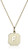 14k Gold-Filled Octagonal Pierced InitialF Disc Charm with Satin Finish Pendant Necklace 18