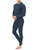 DAVID ARCHY Mens Ultra Soft Winter Warm Base Layer Top   Bottom Fleece Lined Thermal Set Long John L Navy Blue
