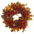 Nearly Natural 24in_ Fall Hydrangea Lotus and Berries Artificial Wreath Orange