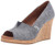 TOMS Womens Classic Wedge Sandal Navy slub Chambray 7 Medium US