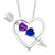 Gem Stone King 925 Sterling Silver Purple Amethyst and Blue Created Sapphire Heart and Arrow Pendant Necklace For Women 1_01 Ct with 18 inch Silver Chain