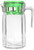 Circleware Lodge Glass Beverage Drink Pitcher Dispenser with green Plastic Lid & Glass Handle, 50 oz. Glassware for Water, Beer, Wine, Liquor, Iced Tea Punch & All Drinks