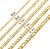 4MM 18k Real Gold Plated Figaro Chain Necklace Stainless Steel Figaro Link Chain for Men Women 26 Inches