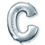 Anagram Letter C Silver Foil Balloon 34