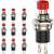 DIYhz Momentary Push Button Switch 1A 250VAC SPST Mini Pushbutton Switches Normal ClosedNC Red Cap - 10pcs