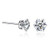 Sterling Silver Cubic Zirconia Stud Earrings Sensitive Ears 5mm