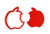 Bitten Apple Fruit Cookie Cutter - LARGE - 4 Inches