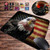 Gaming Mouse Pad and Coasters Set Bald Eagle USA Flag Mousepad Non-Slip Rubber Rectangle Mouse Pad Customized Mouse Mat for Working and Gaming