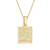 Joeyan Gold Square Initial T Necklace 26 Alphabet Letter Pendant Necklaces Engraved A-Z Tag Necklace for Women