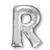 Anagram Letter R Silver Foil Balloon 34