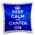3dRose pc-193618-1 Keep Calm and Canter on Blue Pillow Case 16 x 16