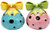Appletree Design Blue and Pink Dots Salt and Pepper Set, 2-1/4-Inch