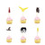 Hongkai 24PCS Harry Potter Themed Cake Toppers Cupcake Kids Happy Birthday Gender Reveal Baby Shower Wedding Engagement Party Decorations Supplies