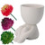 Ceramic Succulent Pot with 3 Artificial Succulent Plants Creative Human Shaped Small Flower Pots Mini Plant Planters for Desktop Usage Home Decoration White