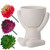 Ceramic Succulent Pot with 3 Artificial Succulent Plants Creative Human Shaped Small Flower Pots Mini Plant Planters for Desktop Usage Home Decoration White