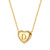 SANNYRA Dainty Heart Initial Necklace 18K Real Gold-Plated Letters D Alphabet Pendant Necklace for Mom
