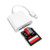 Plusysee SD Card Reader for iPhone iPad Micro SD TF Memory Card Reader Adapter Trail Game Camera Viewer No App Required Plug and Play
