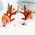 Cagora Christmas Headband Reindeer Antlers Xmas Hair Clip White Ball Flower Antlers Hair Pins Elk Deer Animal Horns Headpiece Deer Horn Ears and Berries Hairpin Christmas Hair Accessories for Women and Girls 2 Pcs