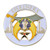 Shriners Round Masonic Auto Emblem - White  and  Gold3 Diameter