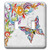3dRose LSP_102507_2 Abstract Flower Swirl and Colorful Butterfly Vector Design Double Toggle Switch, Multicolor