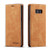 QLTYPRI Samsung Galaxy S9 Case Premium PU Leather Cover TPU Bumper with Card Holder Kickstand Hidden Magnetic Adsorption Shockproof Flip Wallet Case for Samsung Galaxy S9 - Brown