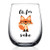 Oh, For Fox Sake - Funny Wine Glass Birthday Gifts For Men or Women Unique Fox Themed -15 oz Stemless Fox Lover Gifts For Him