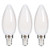 Frosted led Candelabra Light Bulbs 4W Soft White 3000K 40W Equivalent E12 Base Chandelier Light Bulbs Fan led Light Bulb No-Dimmable 3 Pack