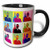 3dRose President Barack Obama Pop Art Multi Mug 11 oz Black