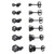 6 Pairs Stud Earrings Set Hypoallergenic Cubic Zirconia 316L Stainless Steel CZ Men and Women Stud Earrings 12pcs 3-8mm