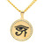 Mgutillart Hip Hop Stainless Steel Eye of Horus Pendant Crystal Medallion Necklace Mgutillart Hip Hop Stainless Steel Eye of Horus Pendant Crystal Medallion Necklace