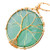 Nupuyai Tree of Life Stone Pendant Necklace for Women Men Wire Wrapped Round Healing Crystals Jewelry Green Crystal Glass