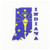 3dRose Qs-58736-3 Indiana State Flag in The Outline Map and Letters for Indiana Quilt Square 8 By 8-Inch