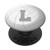 White Gray Volleyball Player Gift Initial Letter L Monogram PopSockets Grip and Stand for Phones and Tablets
