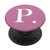 Light Magenta White Monogram Letter P Initial Heart Design PopSockets PopGrip Swappable Grip for Phones  and  Tablets