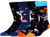 Afader Mens Novelty Solar System  and  Outer Space Pattern Crew Socks for Men Funny Spaceman Casual Cotton Socks for Gift 4 Pack