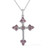 Shop LC Delivering Joy Pink Cubic Zirconia Chain Cross Pendant Necklace for Women Stainless Steel 20 Inches