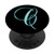 C Teal Black Turquoise Monogram Initial Capital Letter Name PopSockets PopGrip Swappable Grip for Phones  and  Tablets