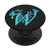 Black Teal Blue Monogram Letter W Initial Butterfly PopSockets PopGrip Swappable Grip for Phones  and  Tablets