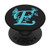 Black Teal Blue Monogram Letter E Initial Butterfly PopSockets PopGrip Swappable Grip for Phones  and  Tablets