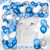 120PCS Blue Balloons Garland Arch Kit Blue White Balloons Metallic Silver Blue Confetti Chrome Balloons Latex Balloons for Baby Shower Boy Birthday Bridal Graduation Party Decorations and Supplies