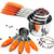VOJACO 10 Piece Measuring Cups and Spoons Set Stainless Steel Measuring Cups and Spoons with Silicone Handle Metal Kitchen Tools and Gadgets for Cooking Baking Dry Wet Food Measurement Orange