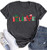 Believe Christmas T-Shirt Women Cute Christmas Tree Short Sleeve Funny Letter Print Tee Tops Grey Large