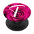 Pink Rose Pop Letter T Phone Stand Monogram Initial PopSockets PopGrip Swappable Grip for Phones  and  Tablets
