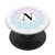 Purple Teal Blue Ombre Monogram Letter N Initial Mandala PopSockets Grip and Stand for Phones and Tablets