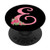 Letter E pink black monogram floral initial E with roses PopSockets PopGrip Swappable Grip for Phones  and  Tablets