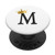 Gold Crown Letter M Initial Monogram Cute PopSockets PopGrip Swappable Grip for Phones  and  Tablets