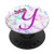 Purple Letter Y Initial Dragonfly Monogram PopSockets PopGrip Swappable Grip for Phones  and  Tablets