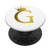 Crown Gold Letter G Initial Monogram White PopSockets PopGrip Swappable Grip for Phones  and  Tablets